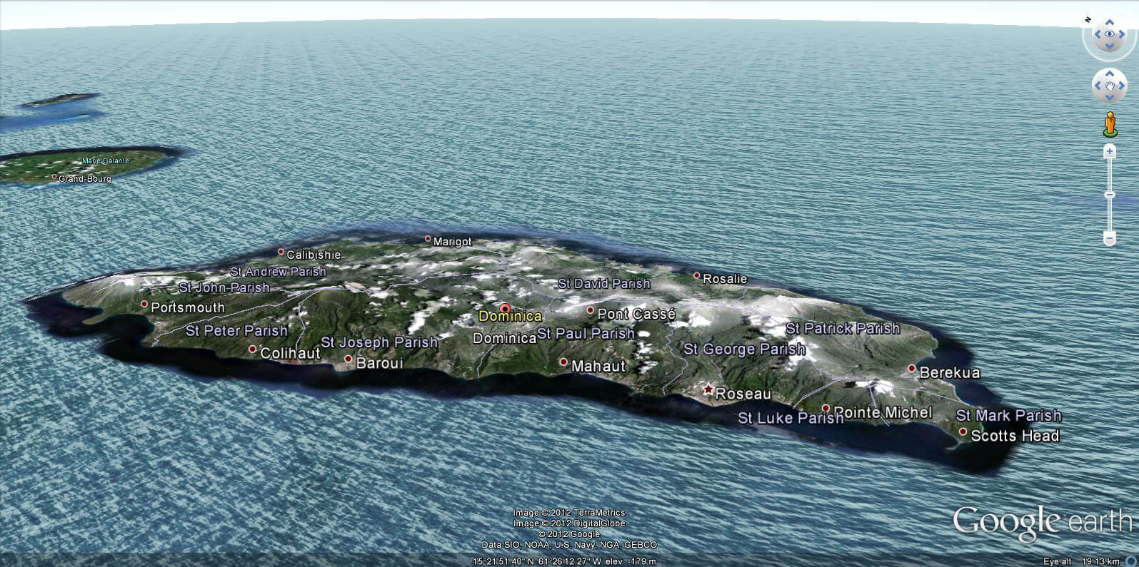 Dominica Earth Map